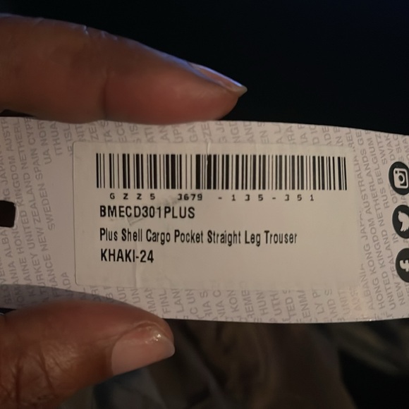 Plus size cargo pants. One black still in package. One khaki. Still have tags. - Picture 2 of 2